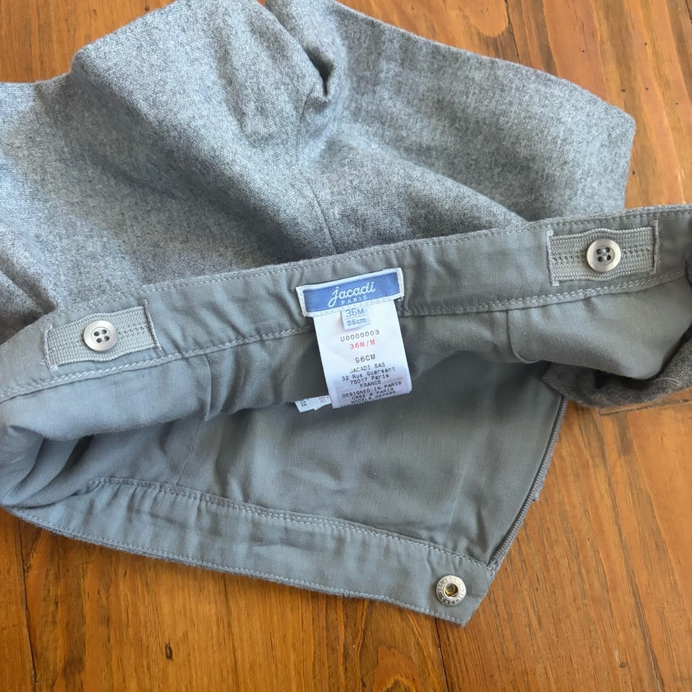 Jacadi Paris Wool Blend Scallop Trim‎ Shorts Gray Size 36M (3T) - Picture 9 of 10